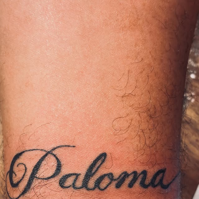 Script lettering tattoo by Kyle at Maui Tattoos